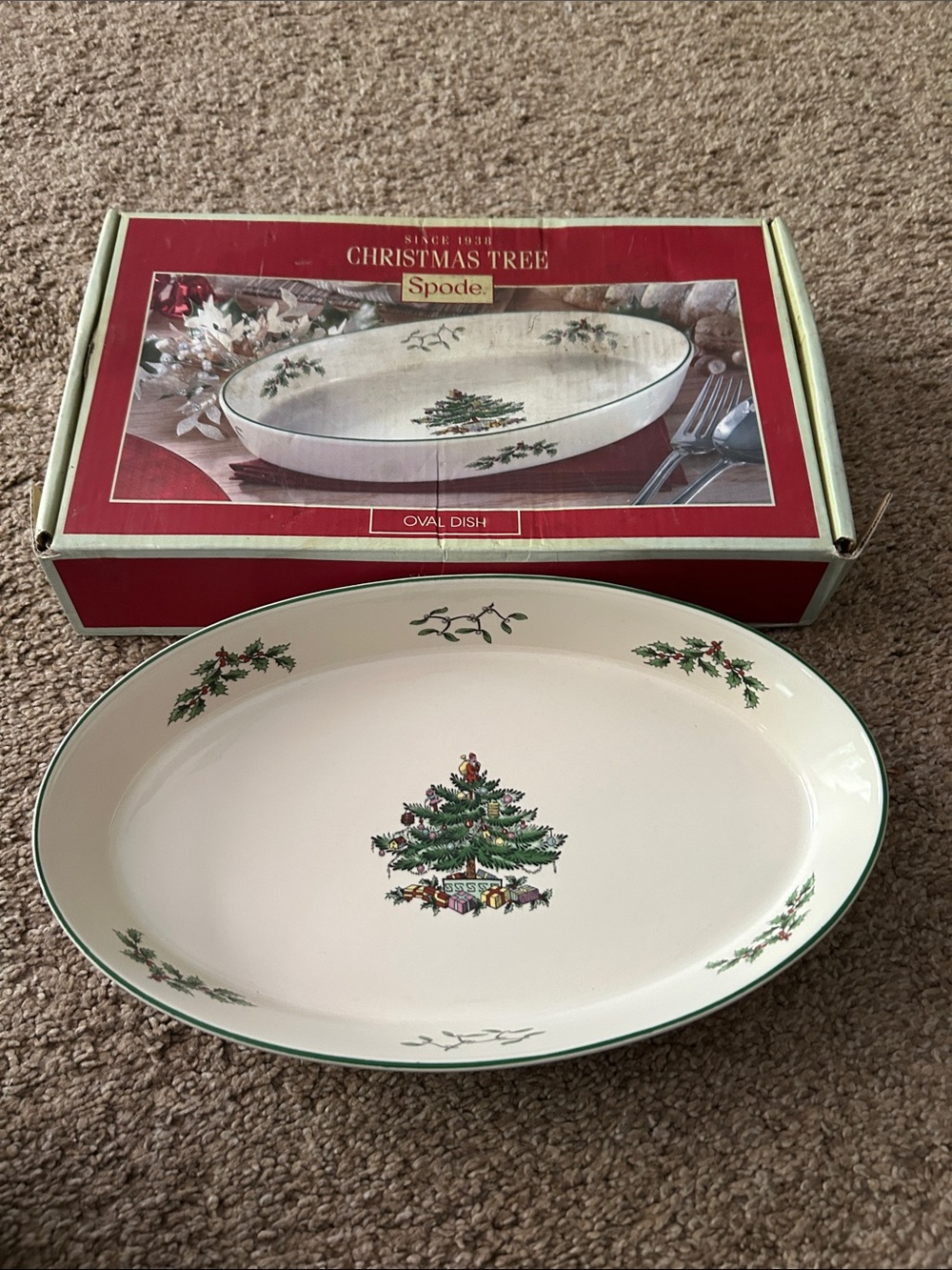 Spode Christmas Tree Oval Dish in Box